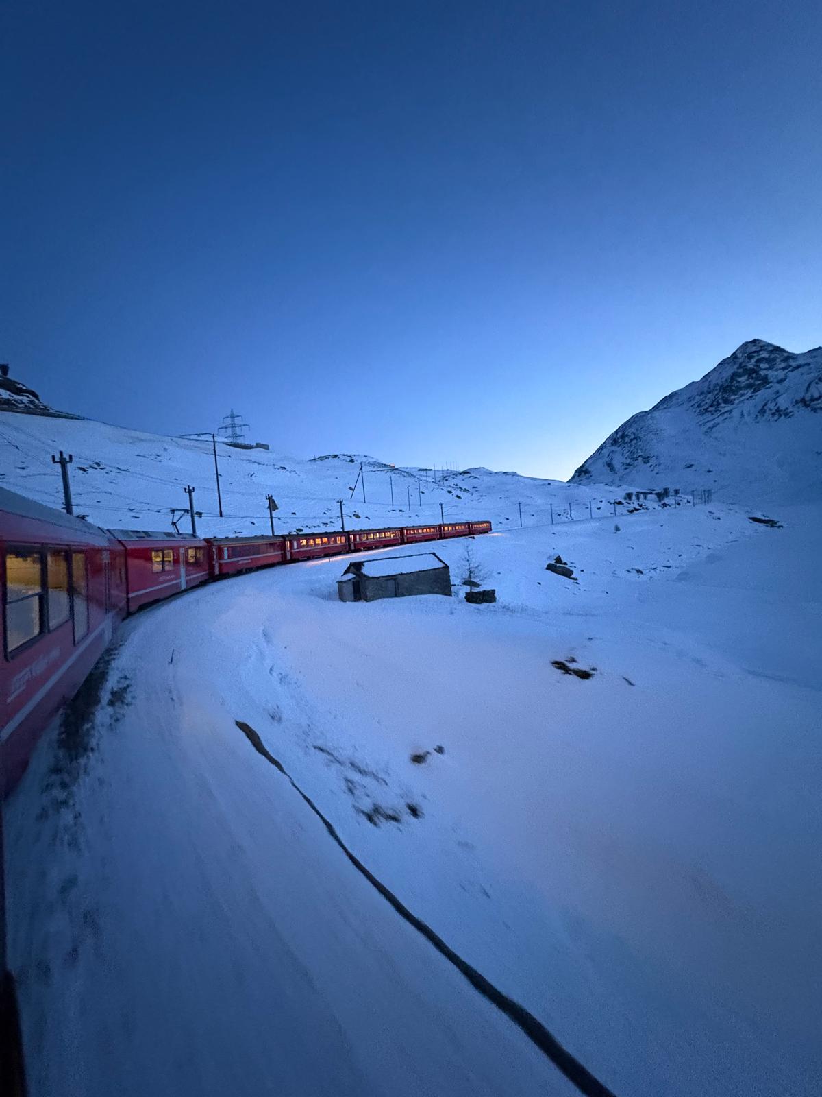 Riding the Bernina Express in Winter: From Chur to Tirano